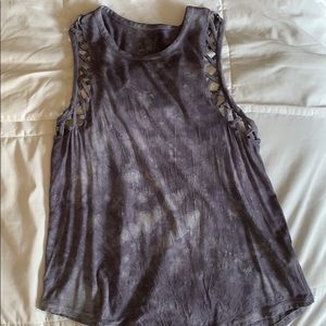 Purple tie dye tank top